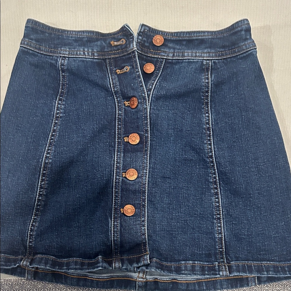 Denim Button-Up Skirt